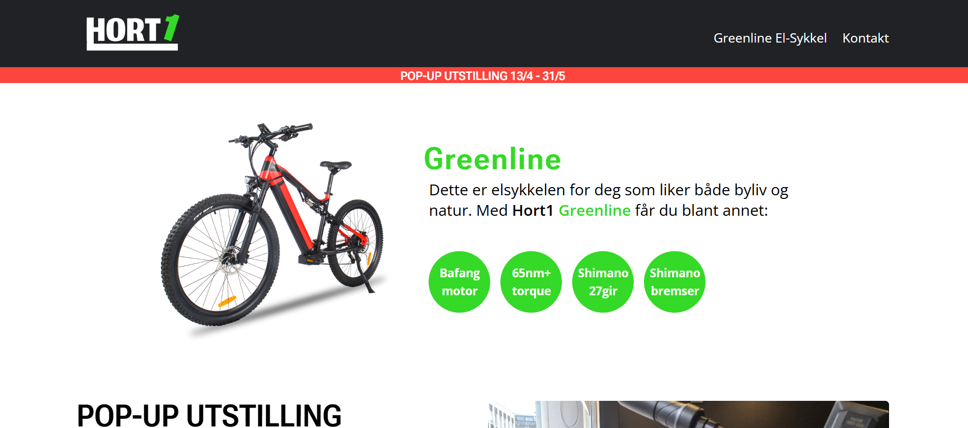 a screenshot of the Hort1.no website